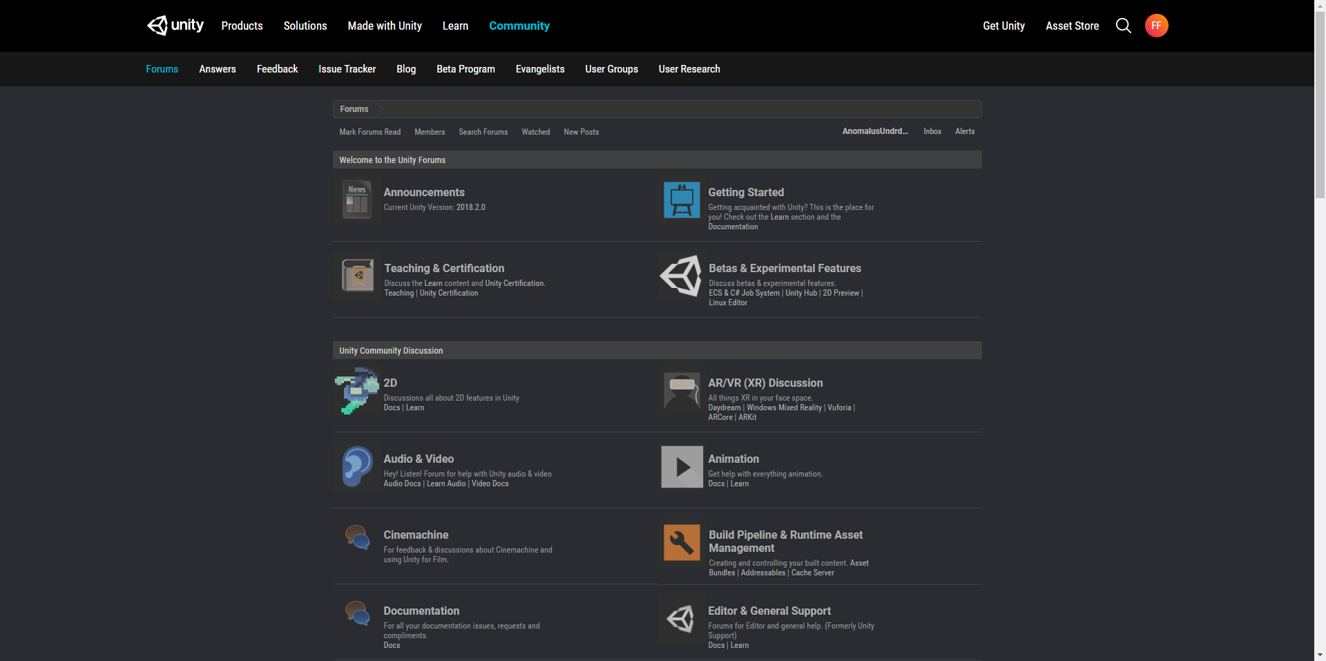 Unity Forum Dark Skin