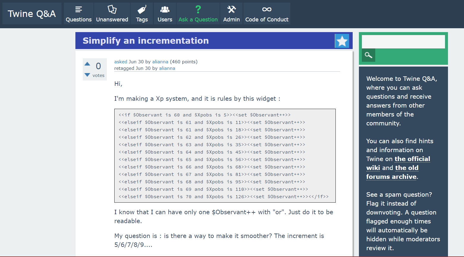 Minor fixes for Twine Q&A