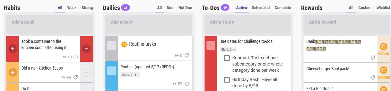 No p Padding on Habitica Task List