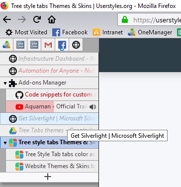 Tree Style Tabs Grey/Blue Noia Theme