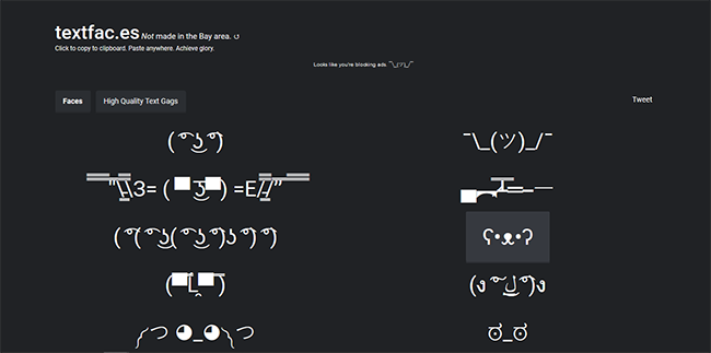 Text Faces - Flat Design Dark Theme