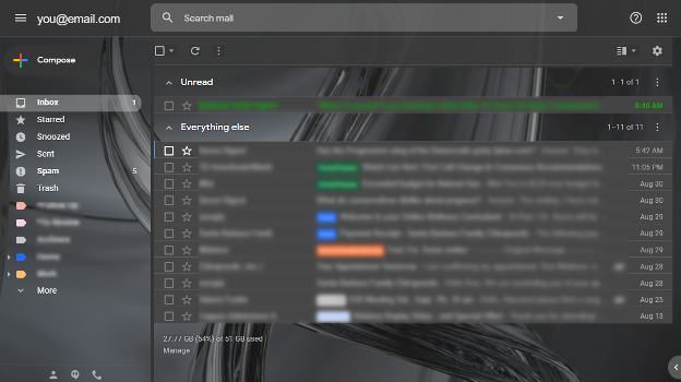 Gmail Darker Theme