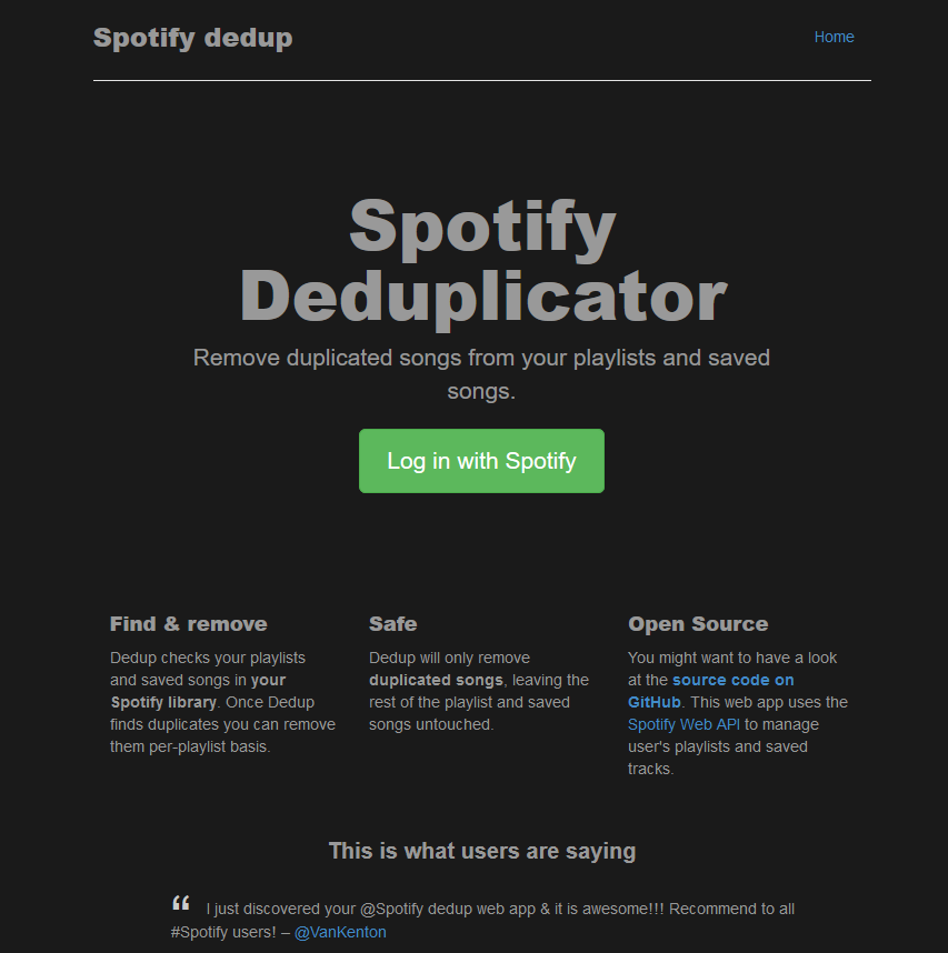 Dark Spotify Dedup