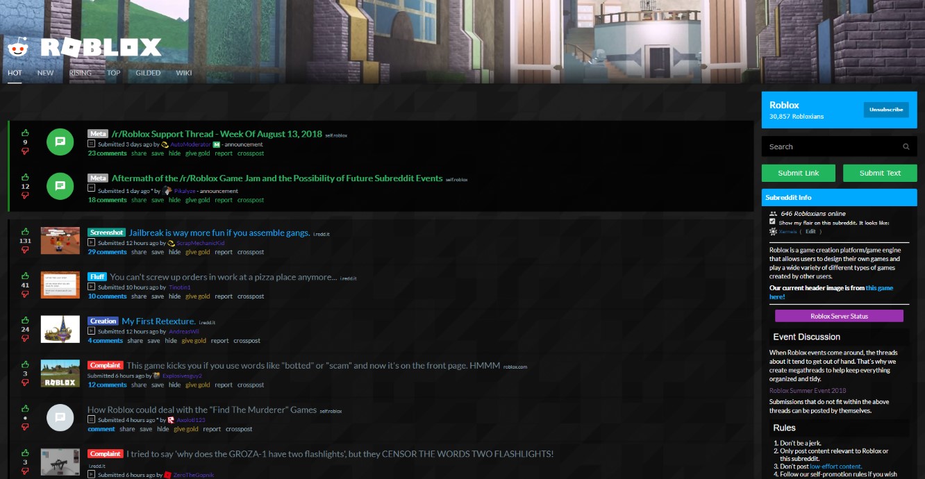 Roblox Subreddit: Fade