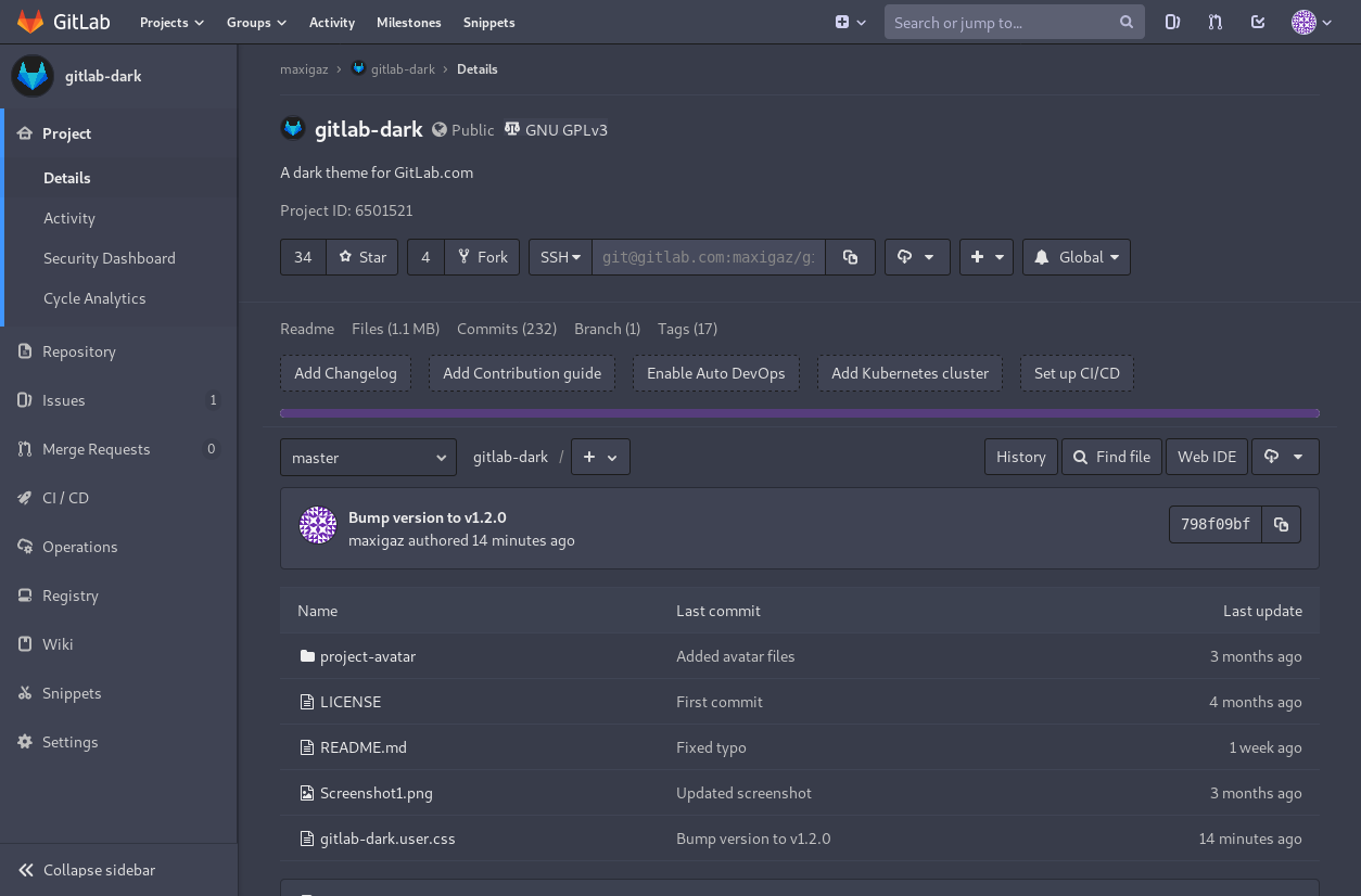 GitLab Dark (maxigaz)