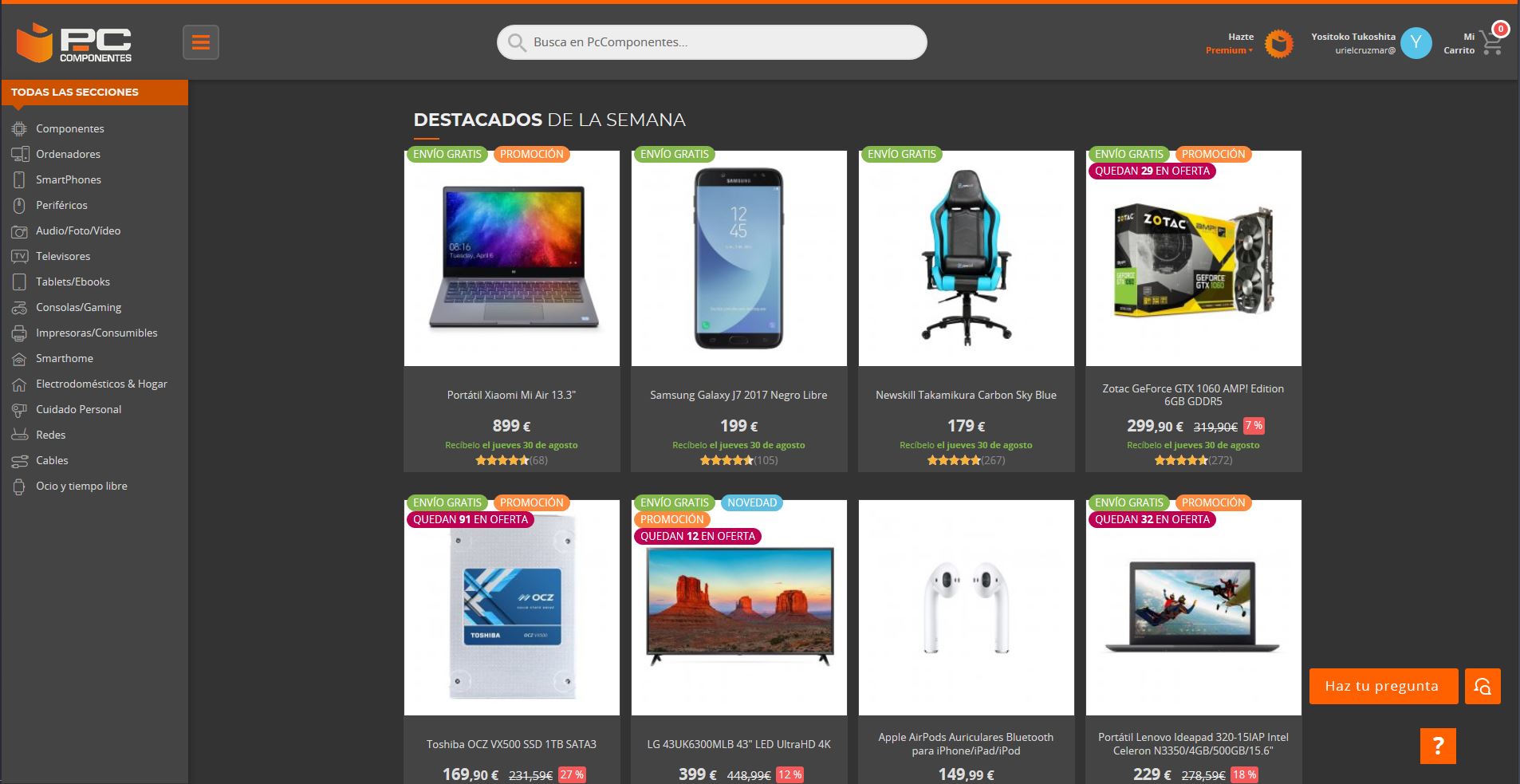 PCComponentes Light Dark Theme