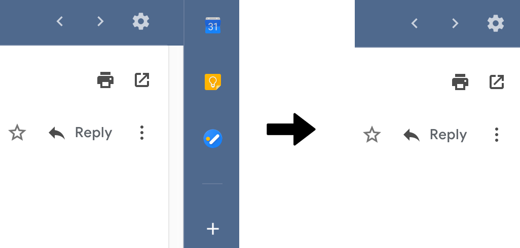 Hide Gmail Right Side Panel