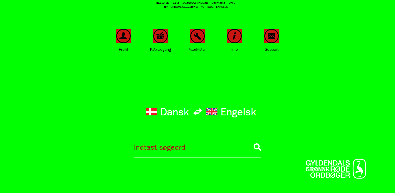 Grøn Gyldendal Ordbog