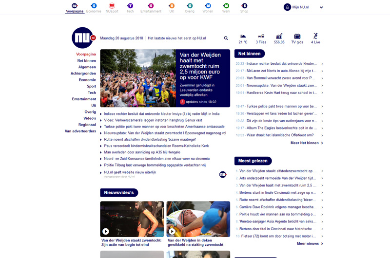 Nu.nl without adblocker notice and ads