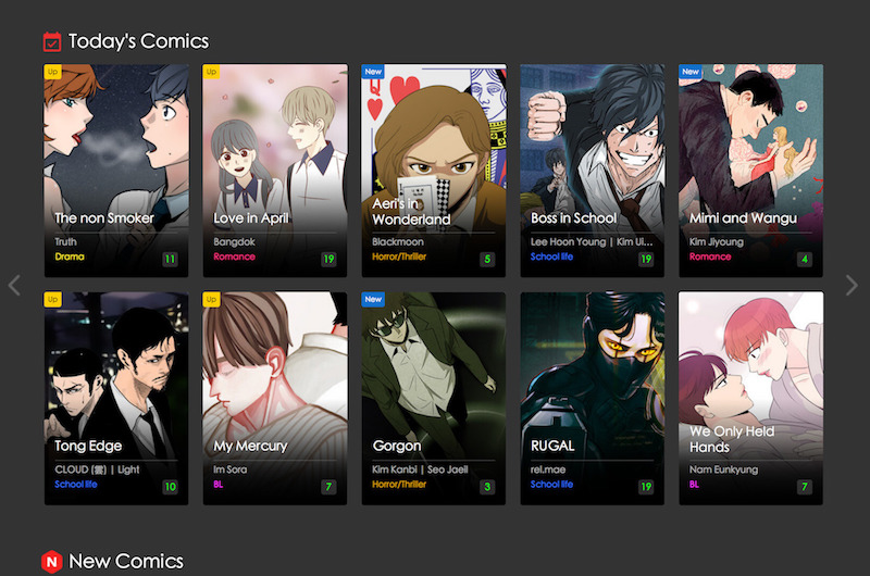 Toomics Dark theme