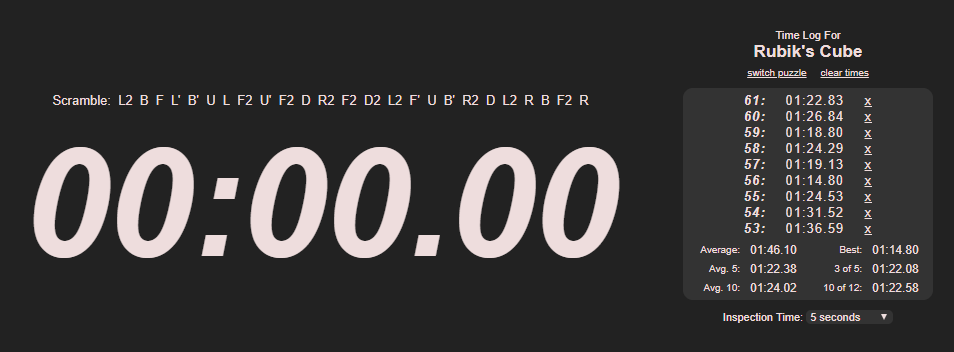 Cubetimer dark minimal