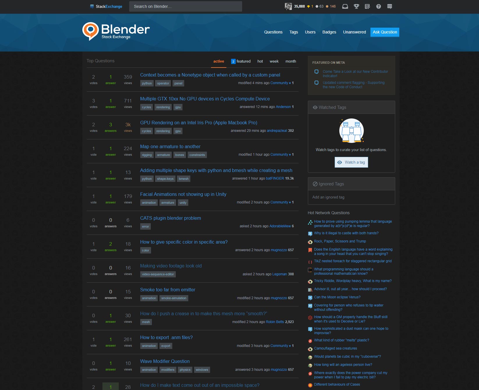 Blender Stack Exchange Dark Theme
