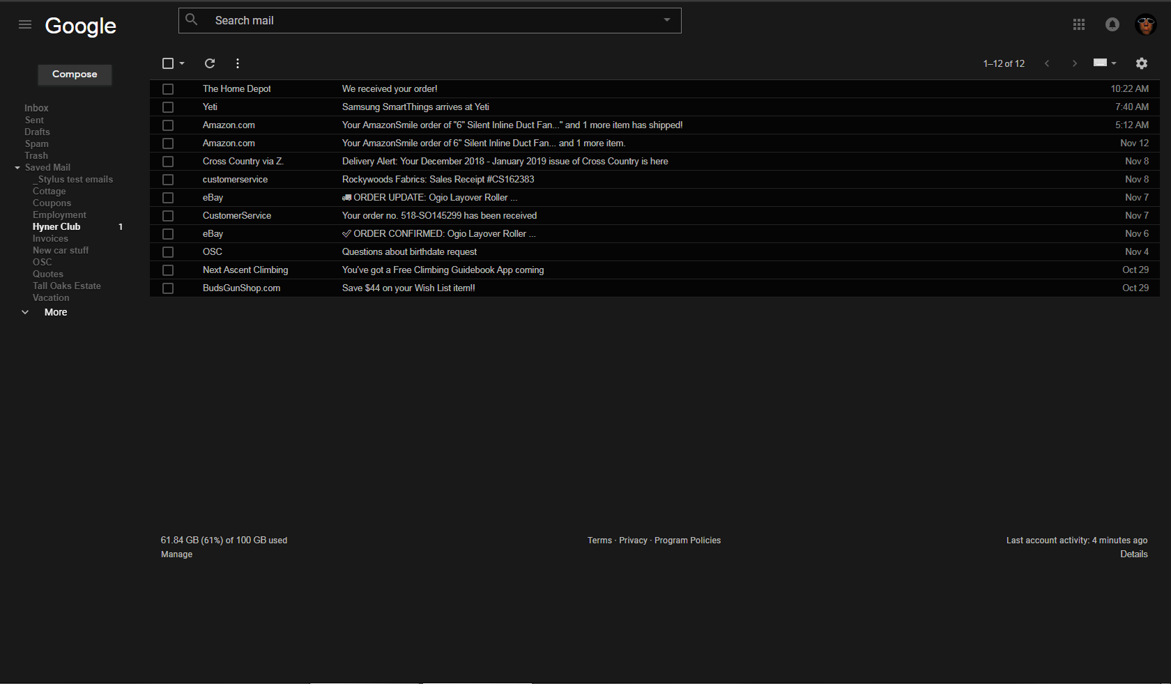 Dark Gmail by keystoneclimber