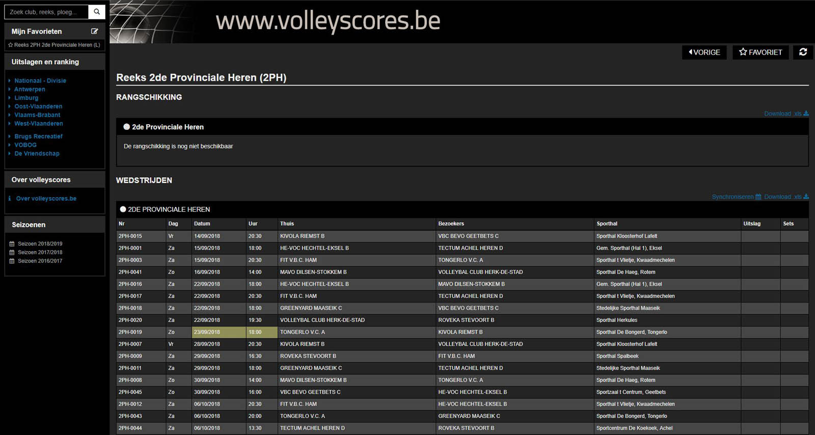 Volleyscores Donker
