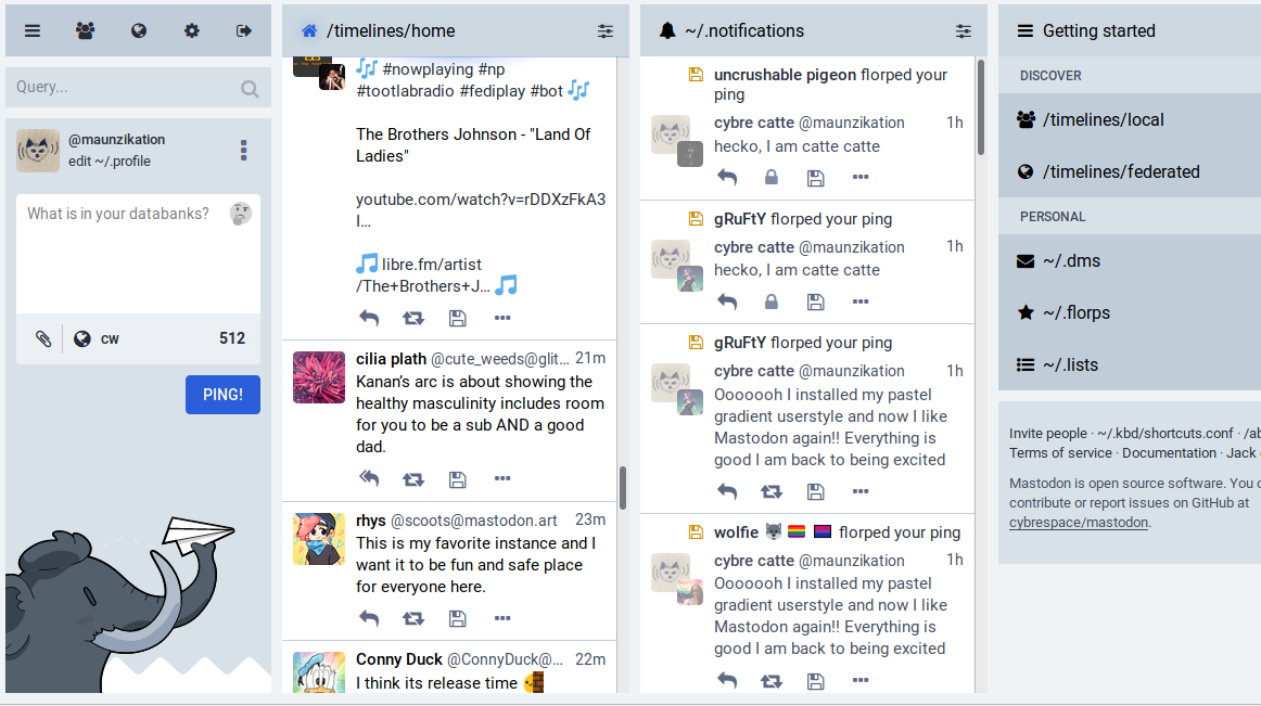 Mastodon smol leftest column