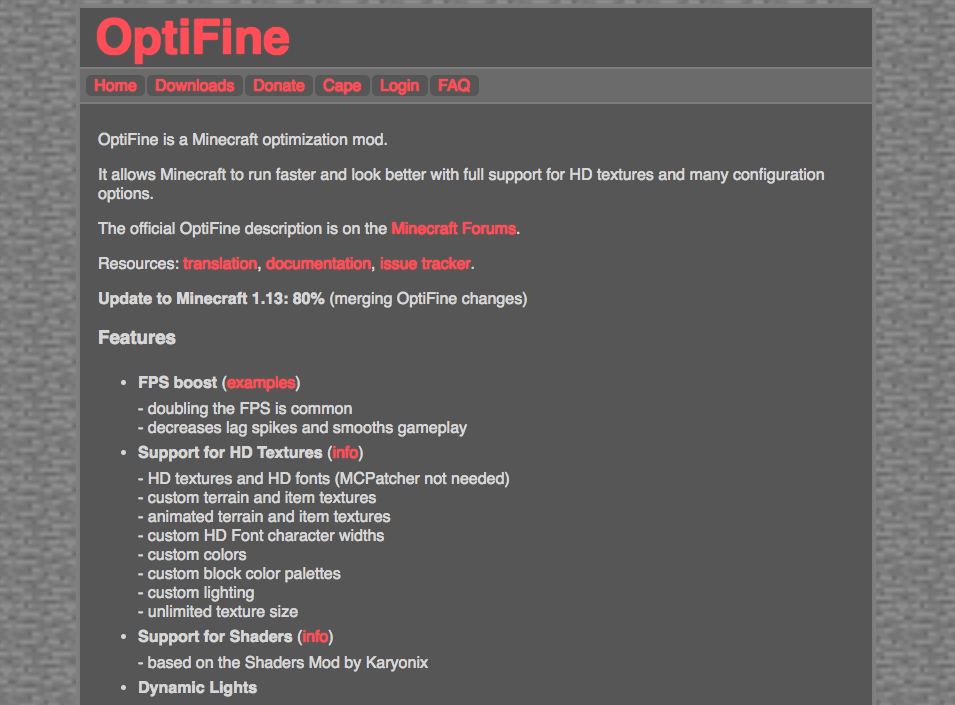 Optifine Stone Theme