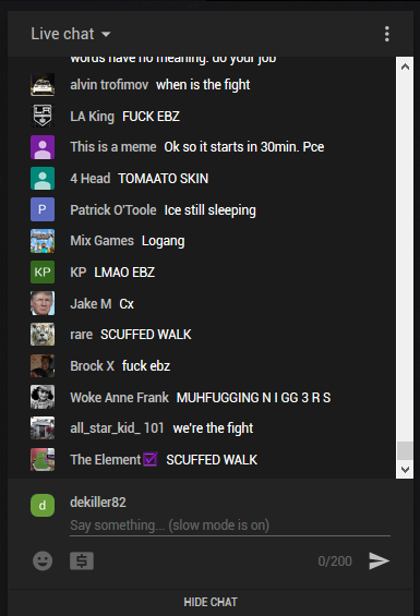 Remove fade in from Youtube live chat.