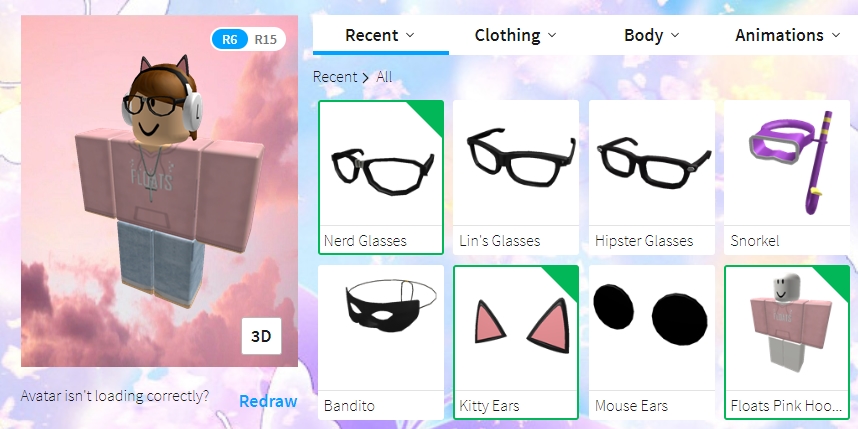 New Roblox Avatar Page