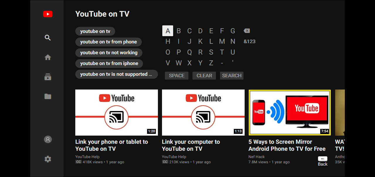 YouTube on TV Darker Theme