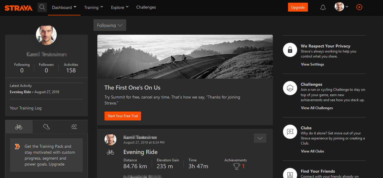 Dark Theme for Strava