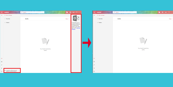 Remove Outlook , Live , Hotmail Ads