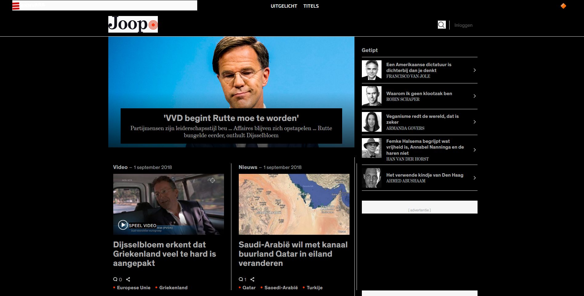 Joop donker kleurenthema