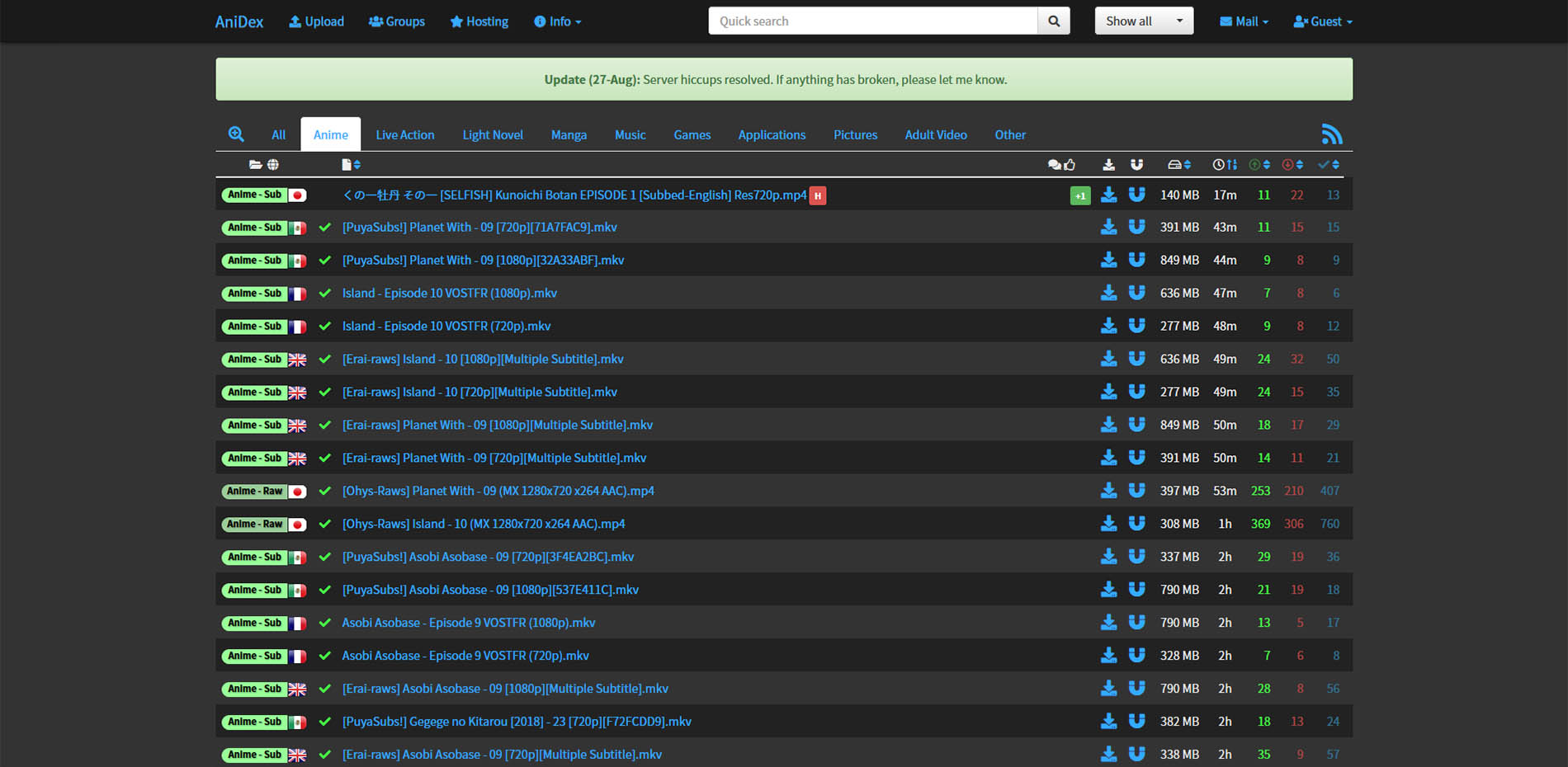 Dark Theme Module for AniDex.Info