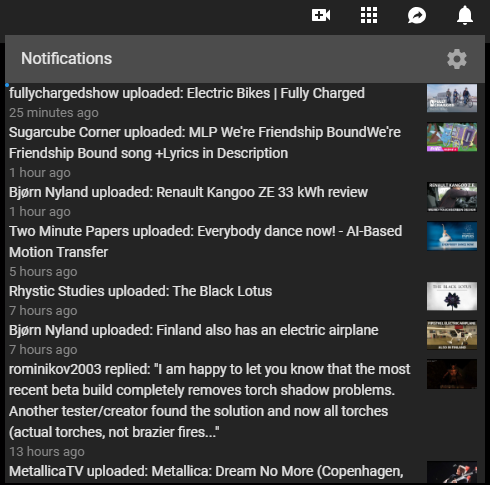 Compact YouTube notifications