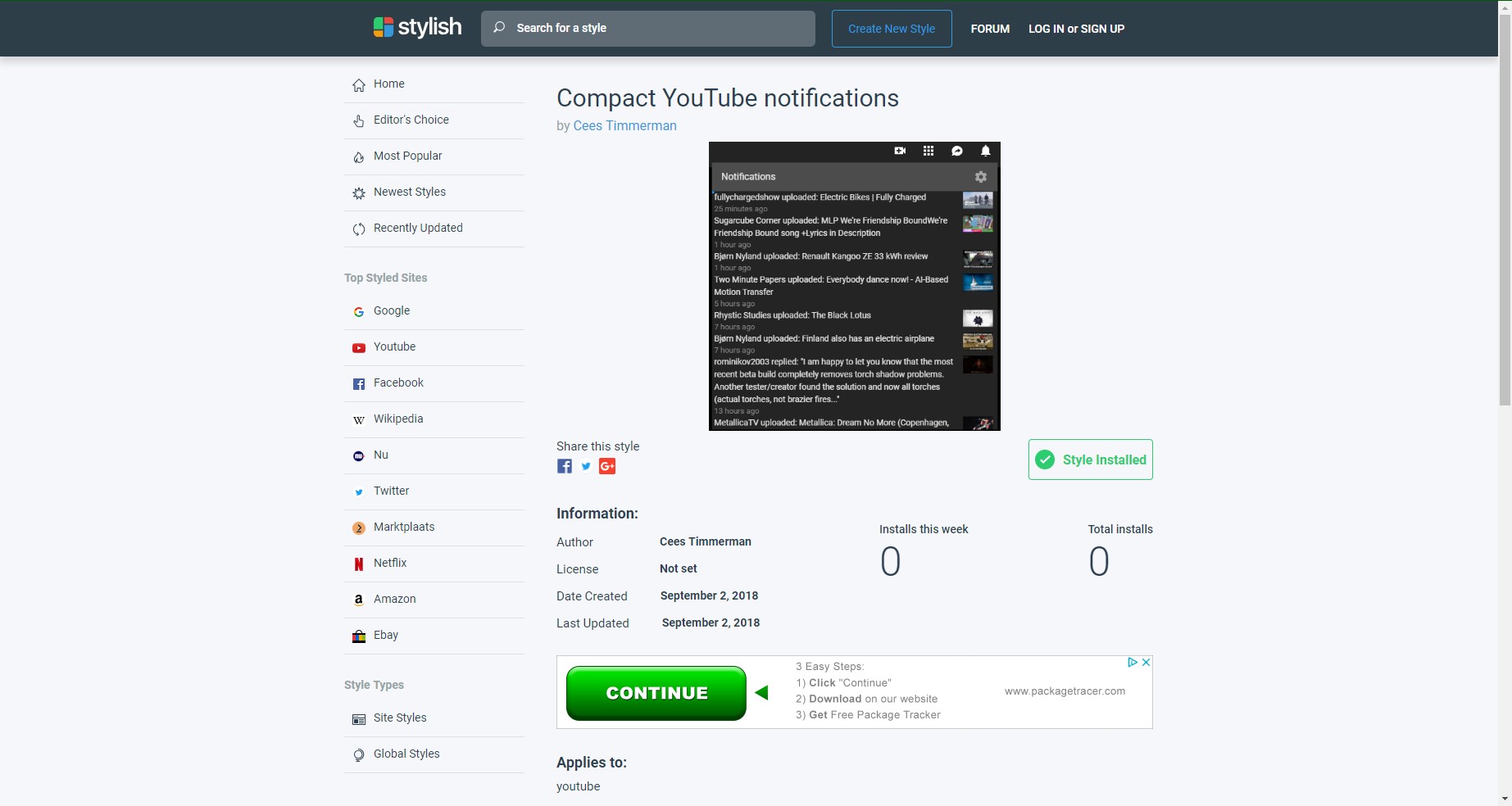 Complete UserStyles previews
