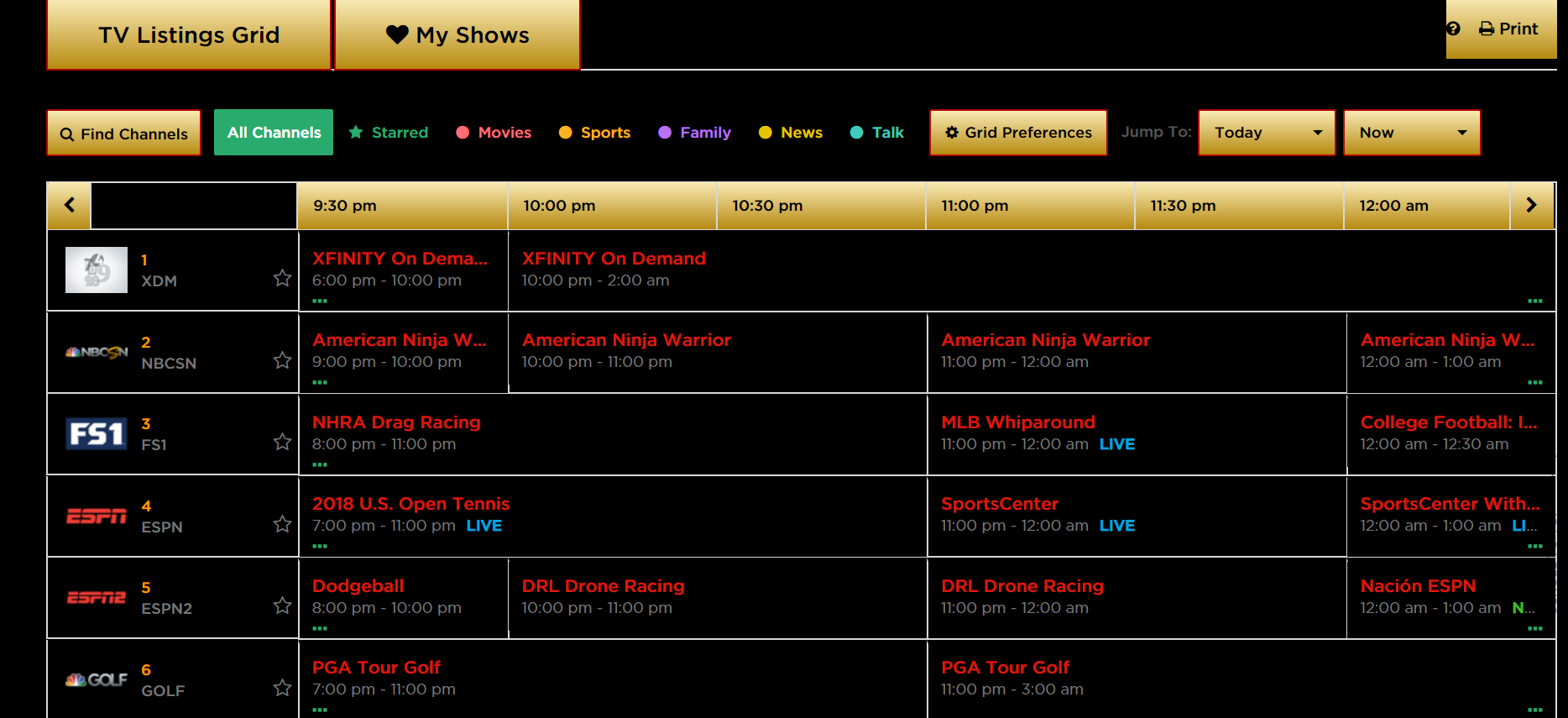 Zap2it for dark rooms