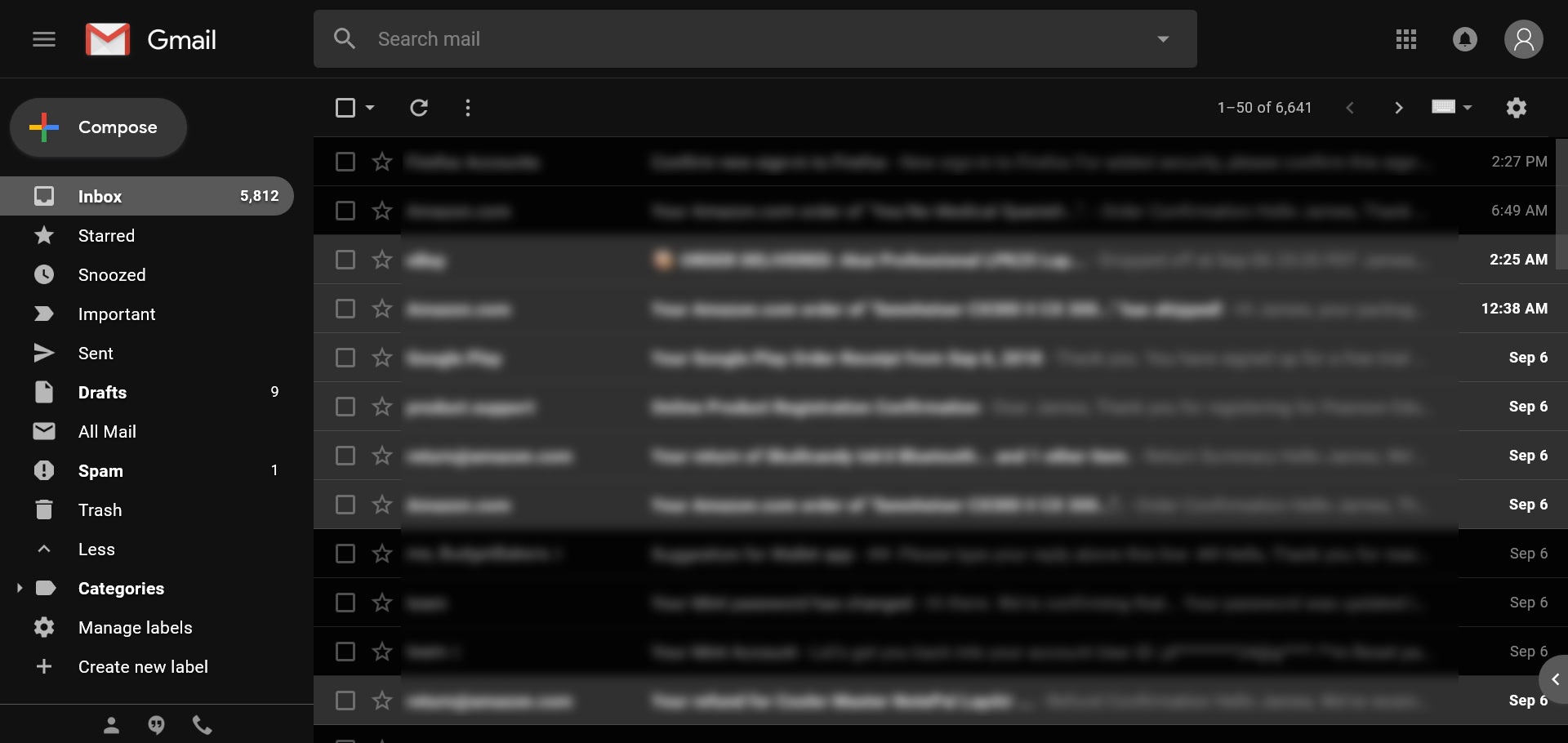 Dark Gmail New Theme Edits