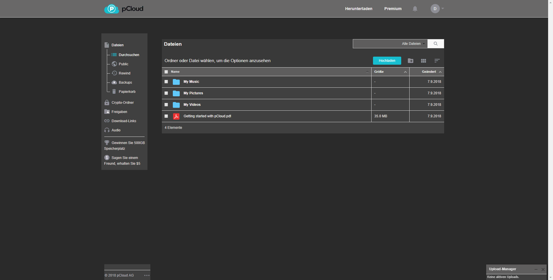 pCloud Dark Theme