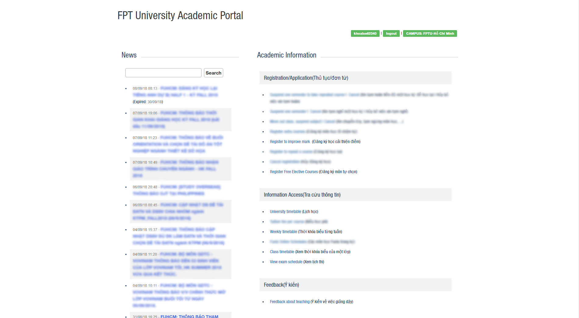 Easy-looking UI for FPT University Academic Portal