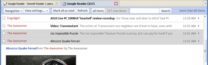 Google Reader - Smooth Reader