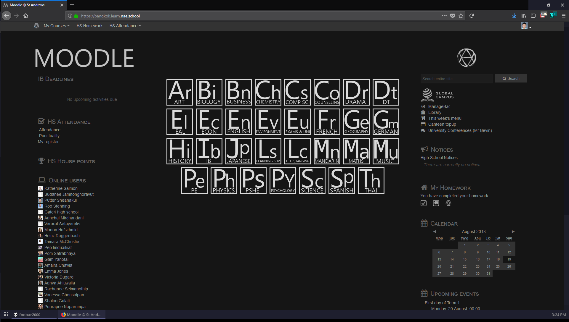 STA Moodle - Dark (Opera Compatible Version)