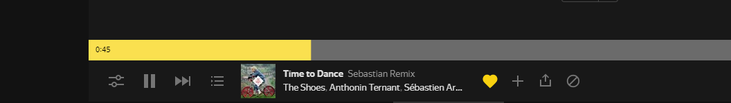 Music.Yandex increased bar height