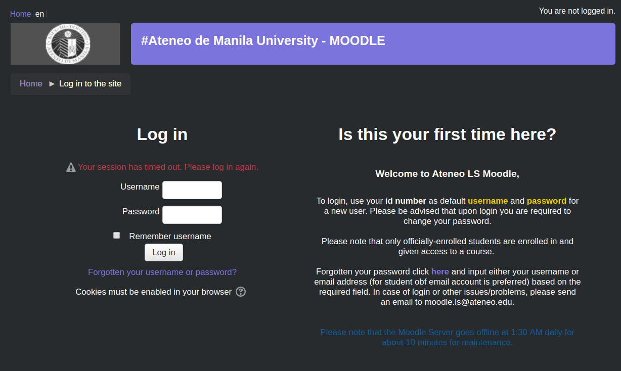 ADMU Moodle Night Mode