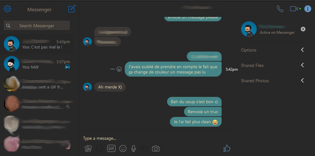 Gruvbox for facebook messenger
