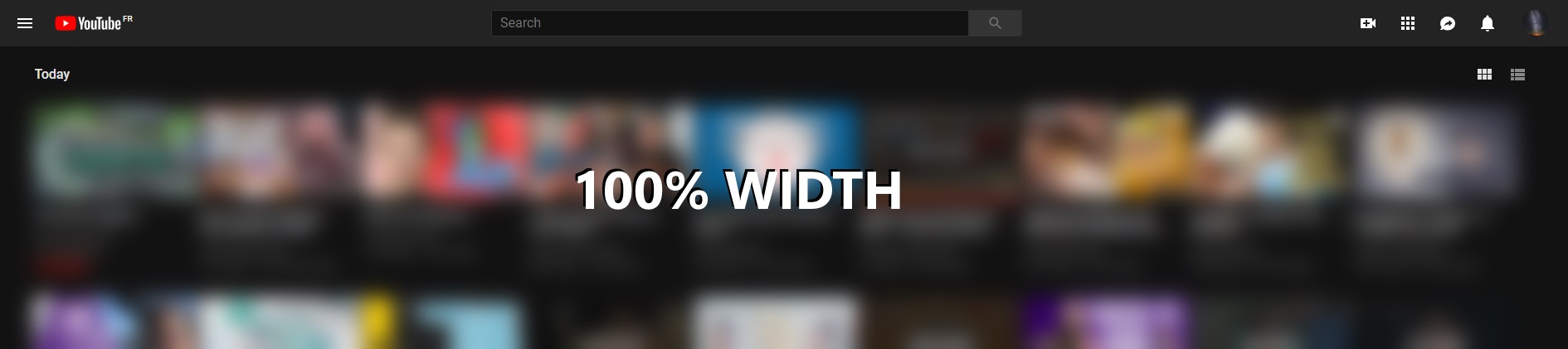 Youtube - Subscription Feed - 100% Width