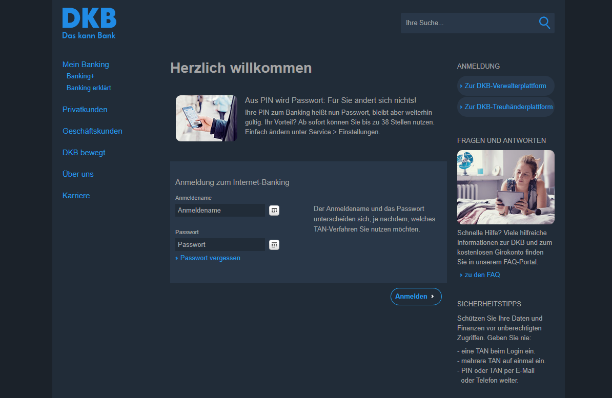 Dark Mode | DKB.de