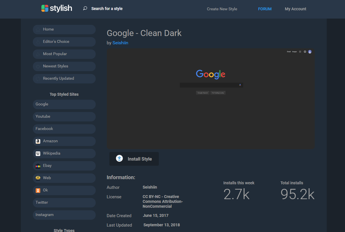 Dark Mode | Userstyles.org