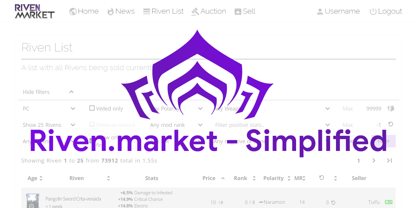 Riven.market - Simplified