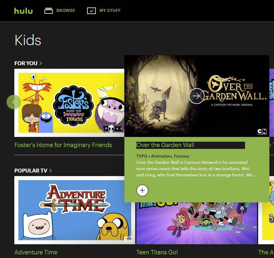 Hulu Dark (Sept 2018 Redesign)