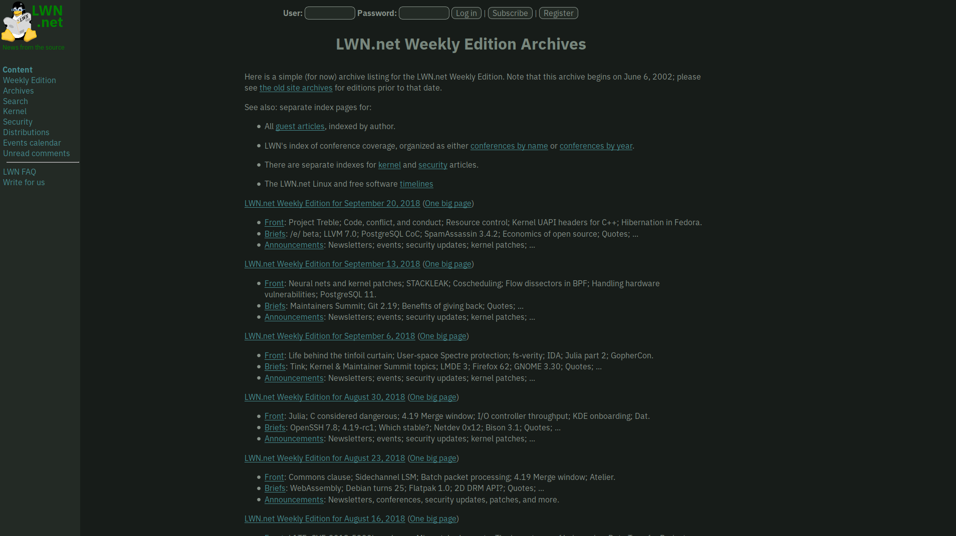 Dark LWN.net