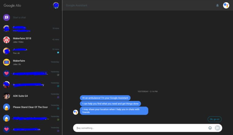 Google Allo Dark Theme