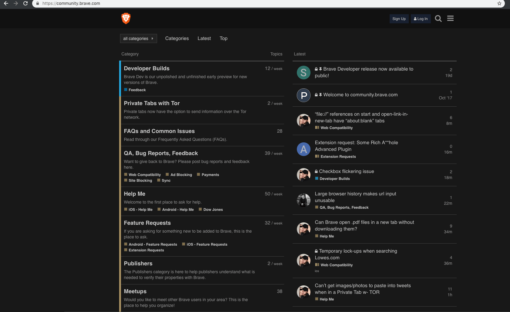 Brave Community Dark