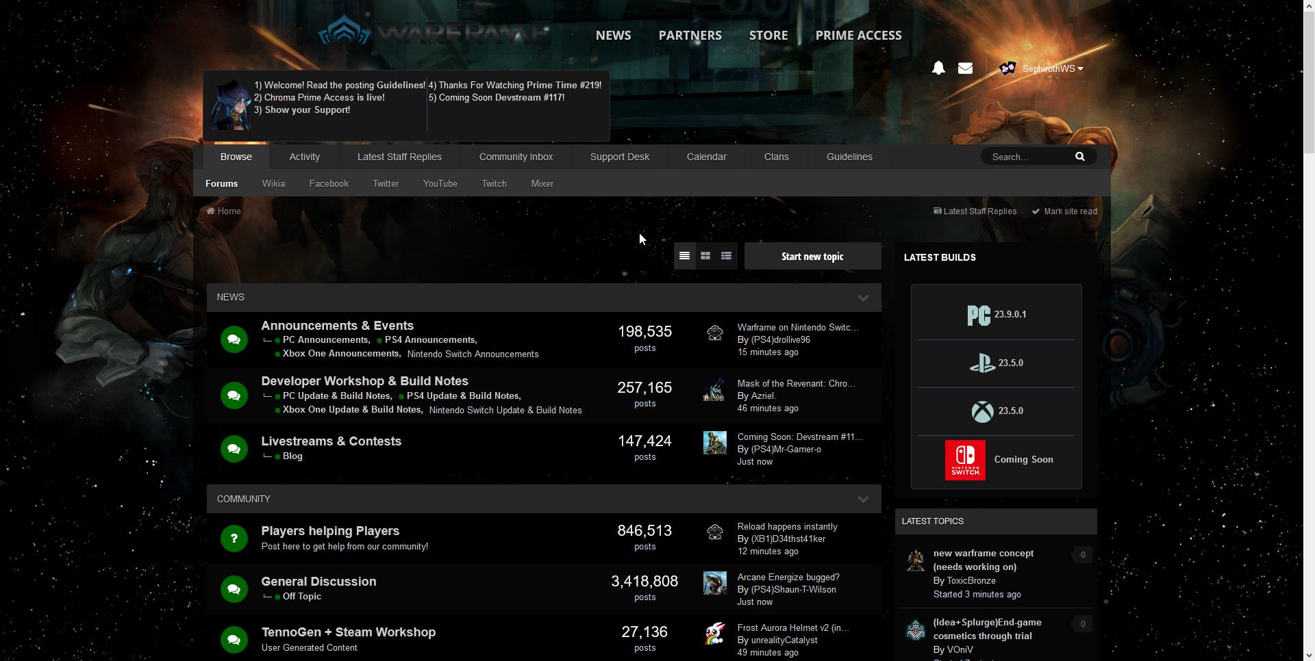 Warframe Forums Dark Theme Fixes