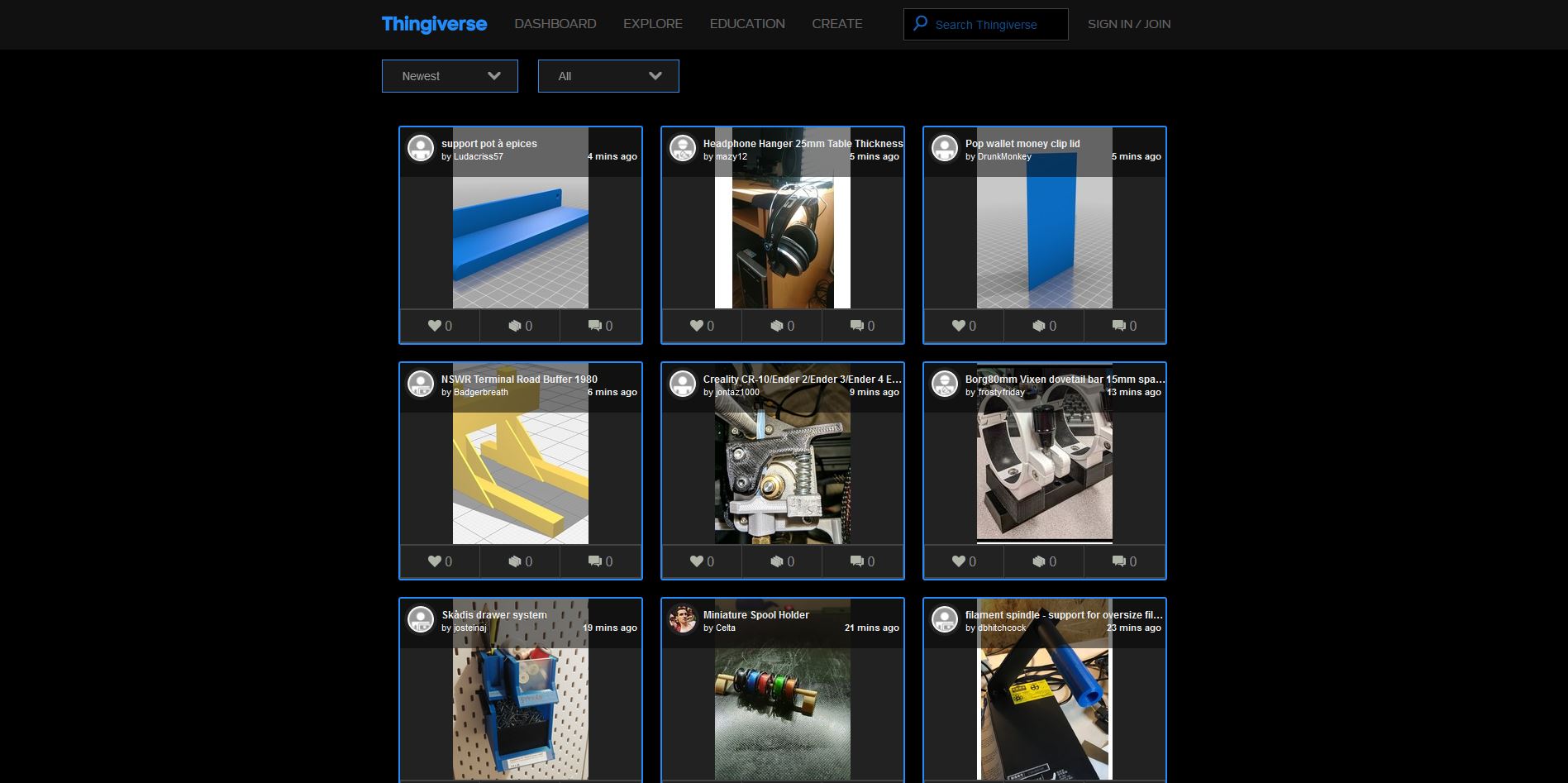 Thingiverse Dark