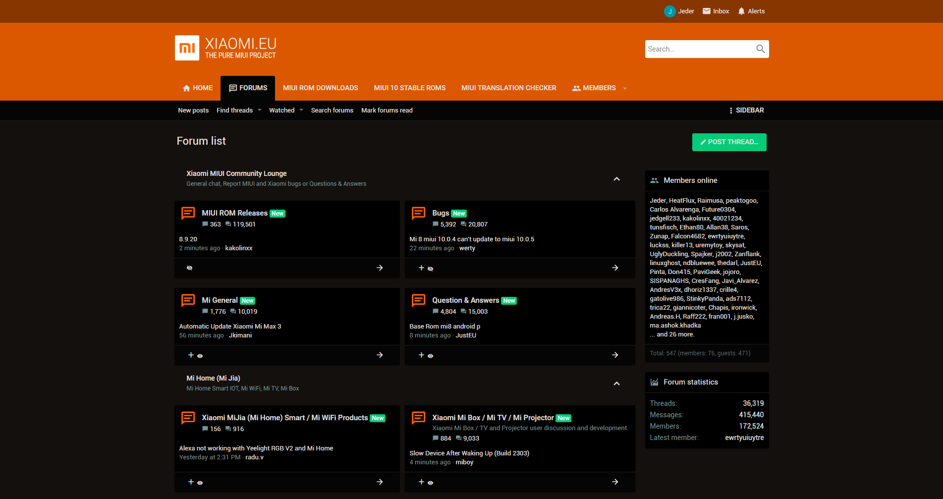 Dark theme for xiaomi.eu