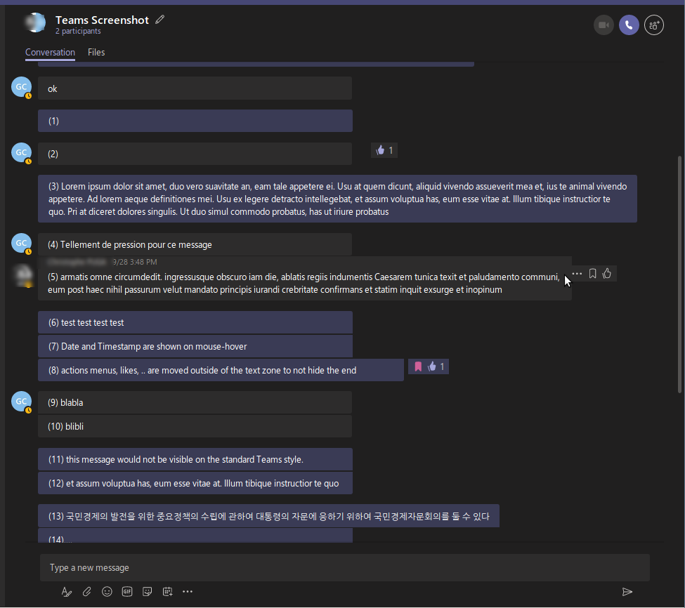 Compact Microsoft Teams for Dark theme